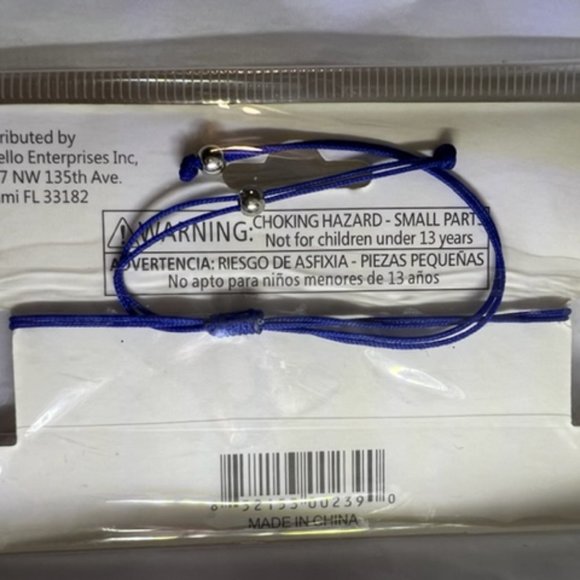 🌷 3 / $9- New D'Bello royal blue faux diamond cross adjustable cord bracelet - Picture 2 of 2